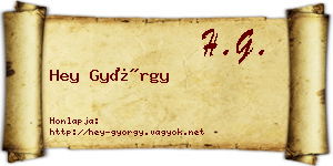 Hey György névjegykártya